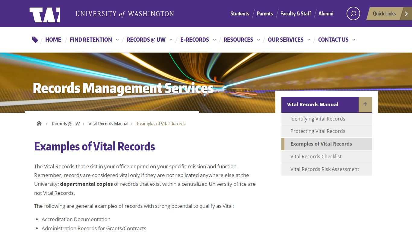 Examples of Vital Records | Records Management Services